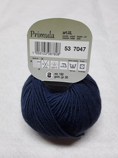 PRIMULA ADRIAFIL 50 GR METRI 150 100% lana (merino extra fine) Ferri: 4mm
