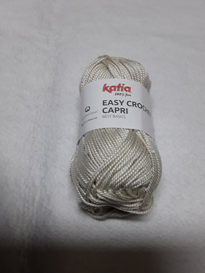 EASY CROCHET CAPRI KATIA 50 GR METRI 85 SI LAVORA CON UNCINETTO 4,5/5 E FERRI 4 /4,5
