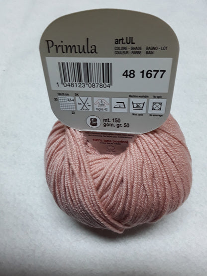 PRIMULA ADRIAFIL 50 GR METRI 150 100% lana (merino extra fine) Ferri: 4mm