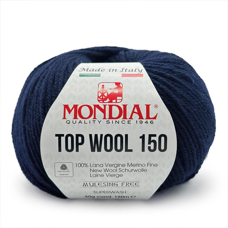 Filato Top Wool 150 Mondial – Gomitolo 100% Lana Vergine Irrestringibile