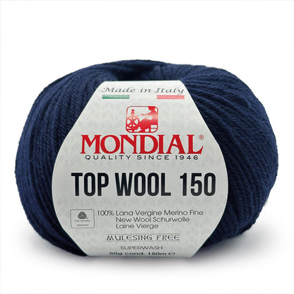 Filato Top Wool 150 Mondial – Gomitolo 100% Lana Vergine Irrestringibile