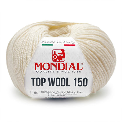 Filato Top Wool 150 Mondial – Gomitolo 100% Lana Vergine Irrestringibile