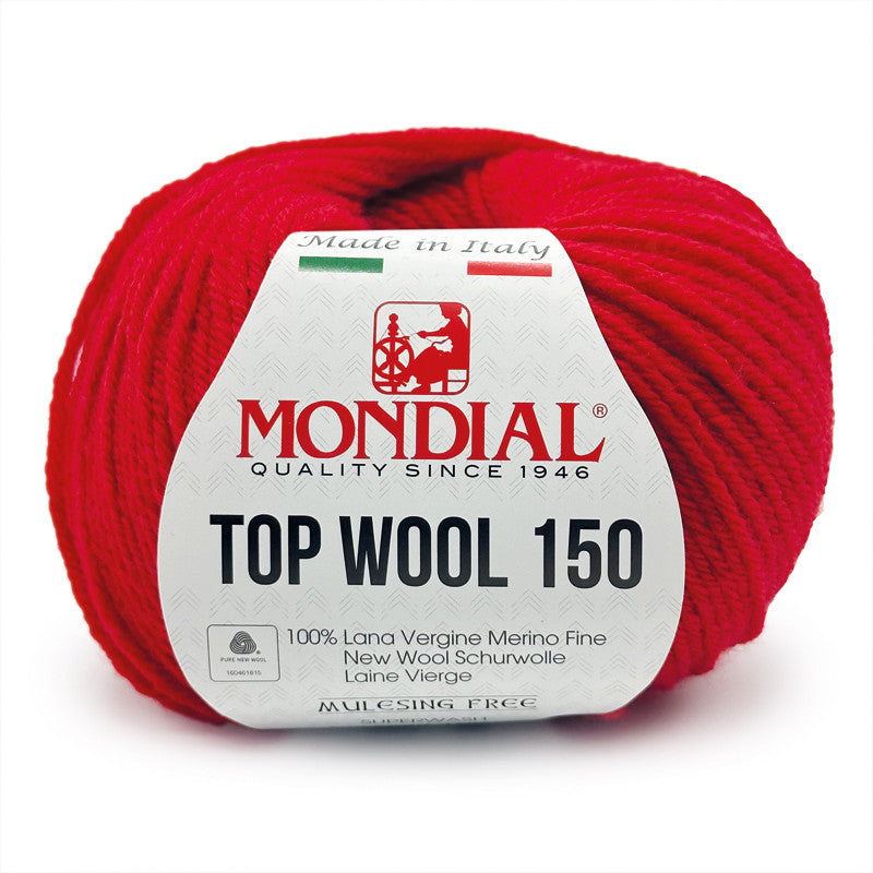 Filato Top Wool 150 Mondial – Gomitolo 100% Lana Vergine Irrestringibile
