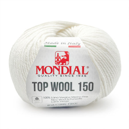 Filato Top Wool 150 Mondial – Gomitolo 100% Lana Vergine Irrestringibile